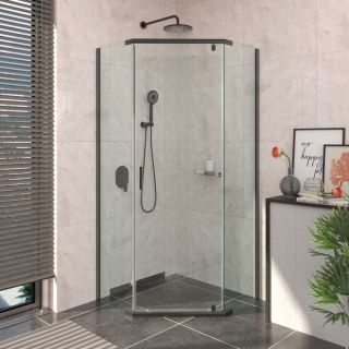 Душевой уголок Berges Solo T Black 90x90см чёрный матовый 061106